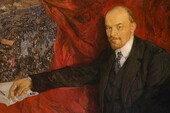 Исаак Бродский. Картина "Ленин и манифестация". 1919 год.